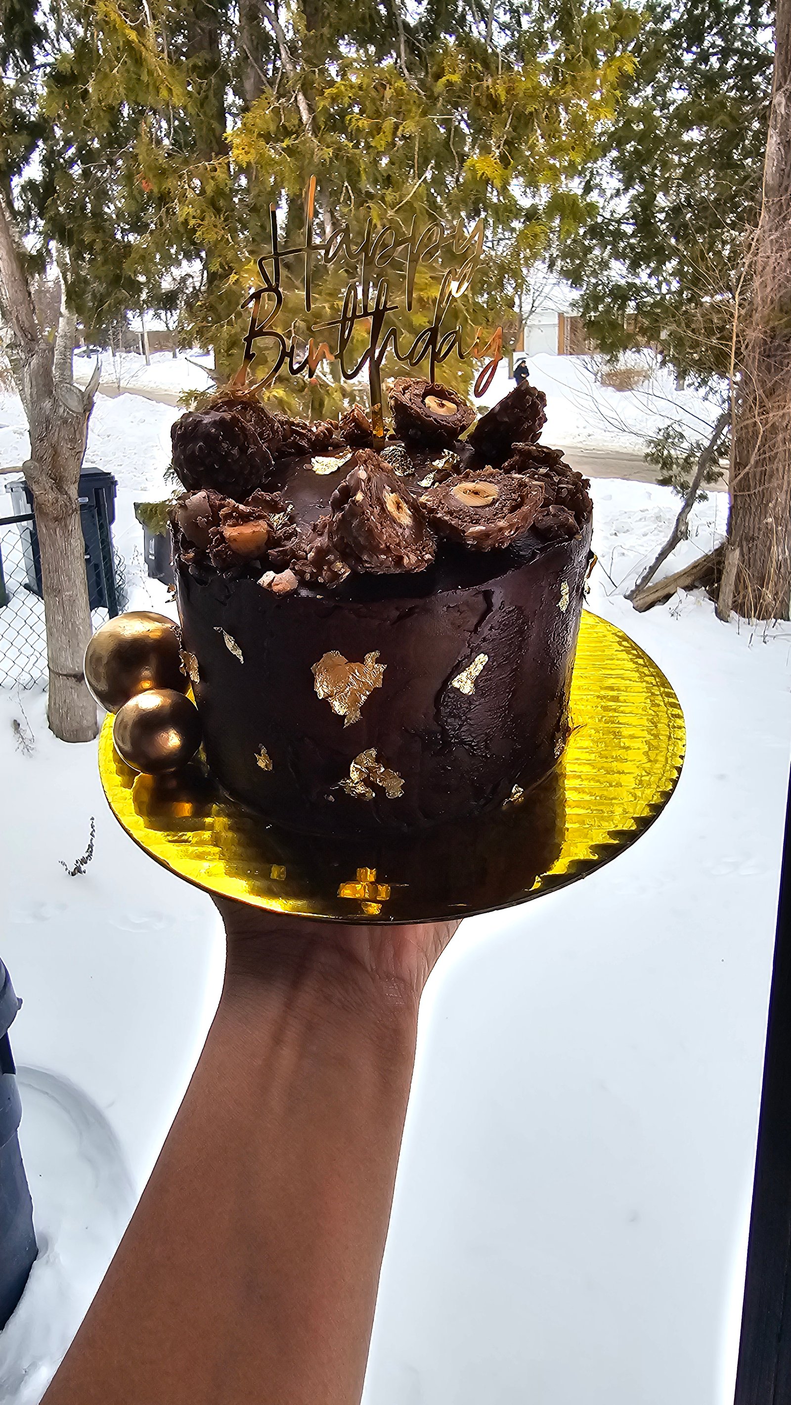 Golden Hazelnut Dream Birthday Cake