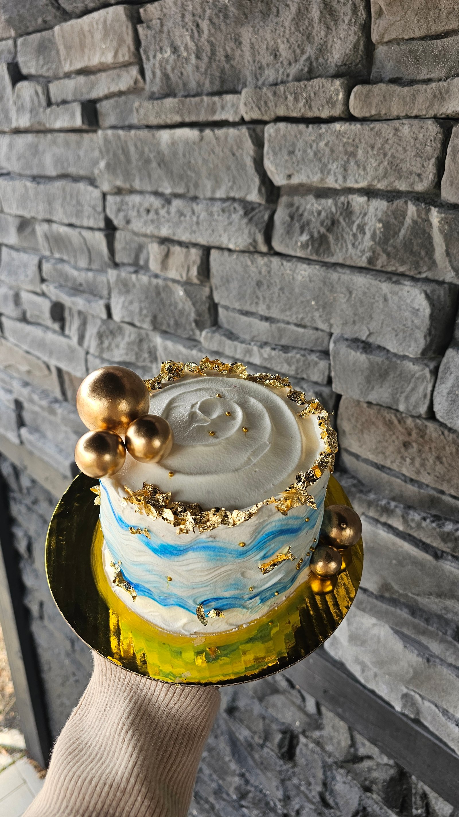 Golden Ocean Swirl Cake