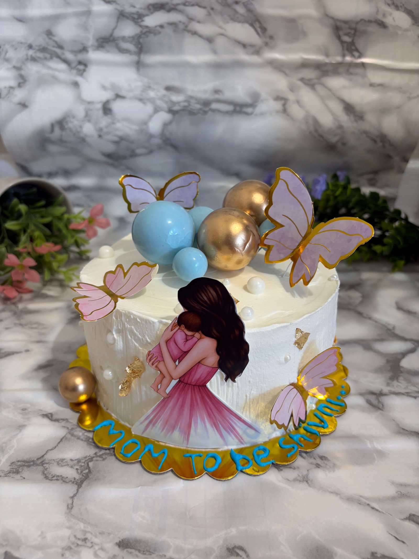 Baby Shower Butterfly Blossom Cake