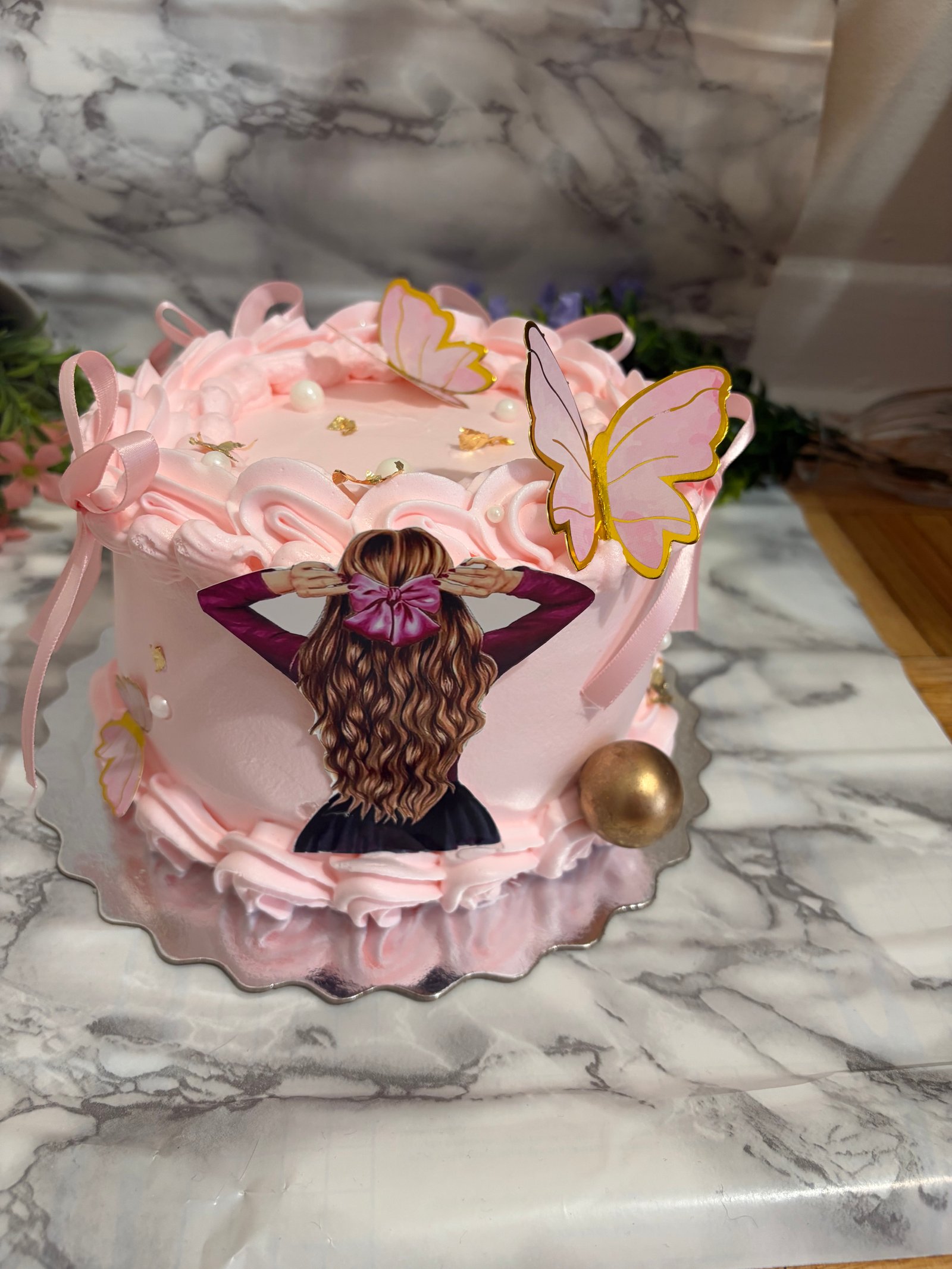 Pink Butterfly Dream Cake